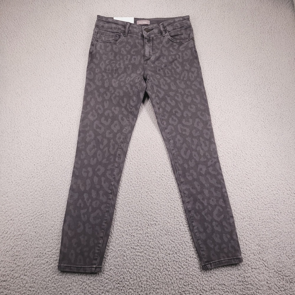 DL1961 Jeans Size 25 Florence Cropped Skinny Gray Leopard Print Denim NEW